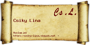 Csiky Lina névjegykártya